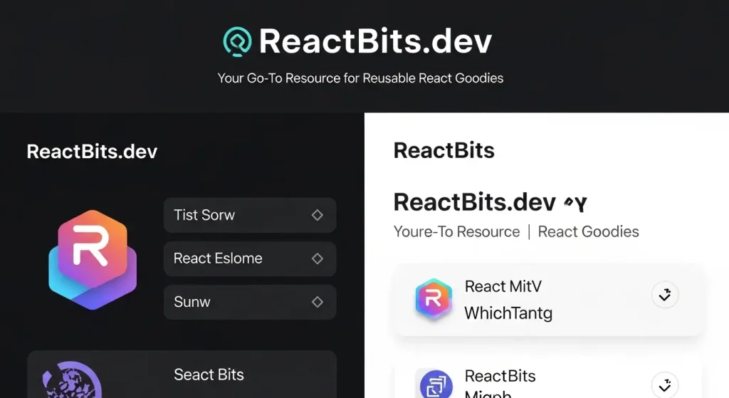 ReactBits.dev kod kütüphanesi custom hooks ve komponentler listesi