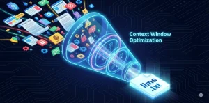 llms.txt İçerik Kürasyonu ve Context Budgeting Web sitesindeki tüm sayfaların elenerek sadece en değerli içeriklerin llms.txt dosyasına aktarıldığını gösteren dijital huni grafiği.