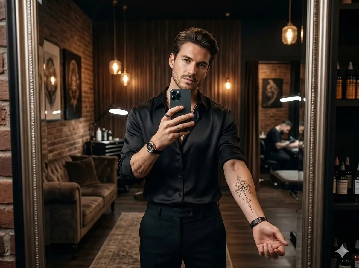 Dövme stüdyosunda işlem yaptıran ve sonucunu Instagram takipçileriyle paylaşan tarz sahibi bir model