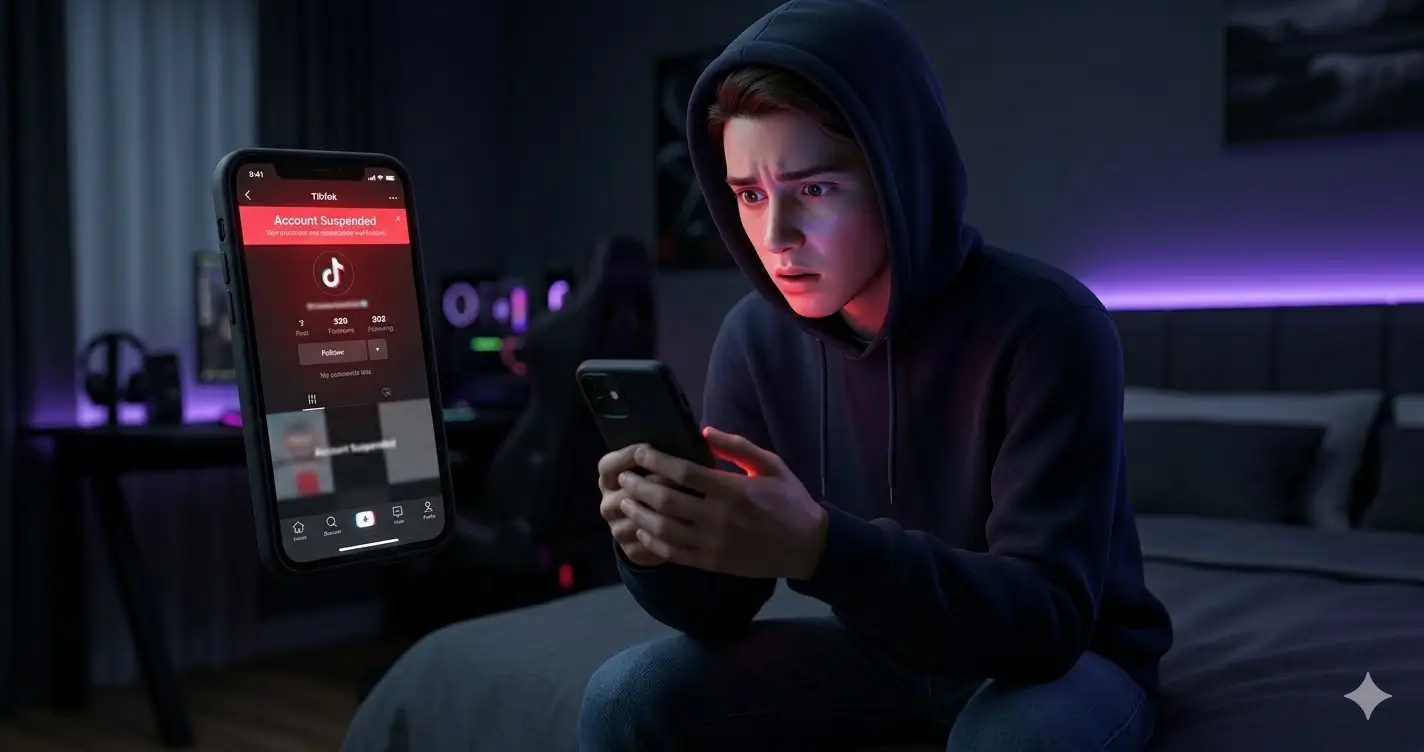 TikTok hesabınız askıya alındı uyarı ekranı 2026