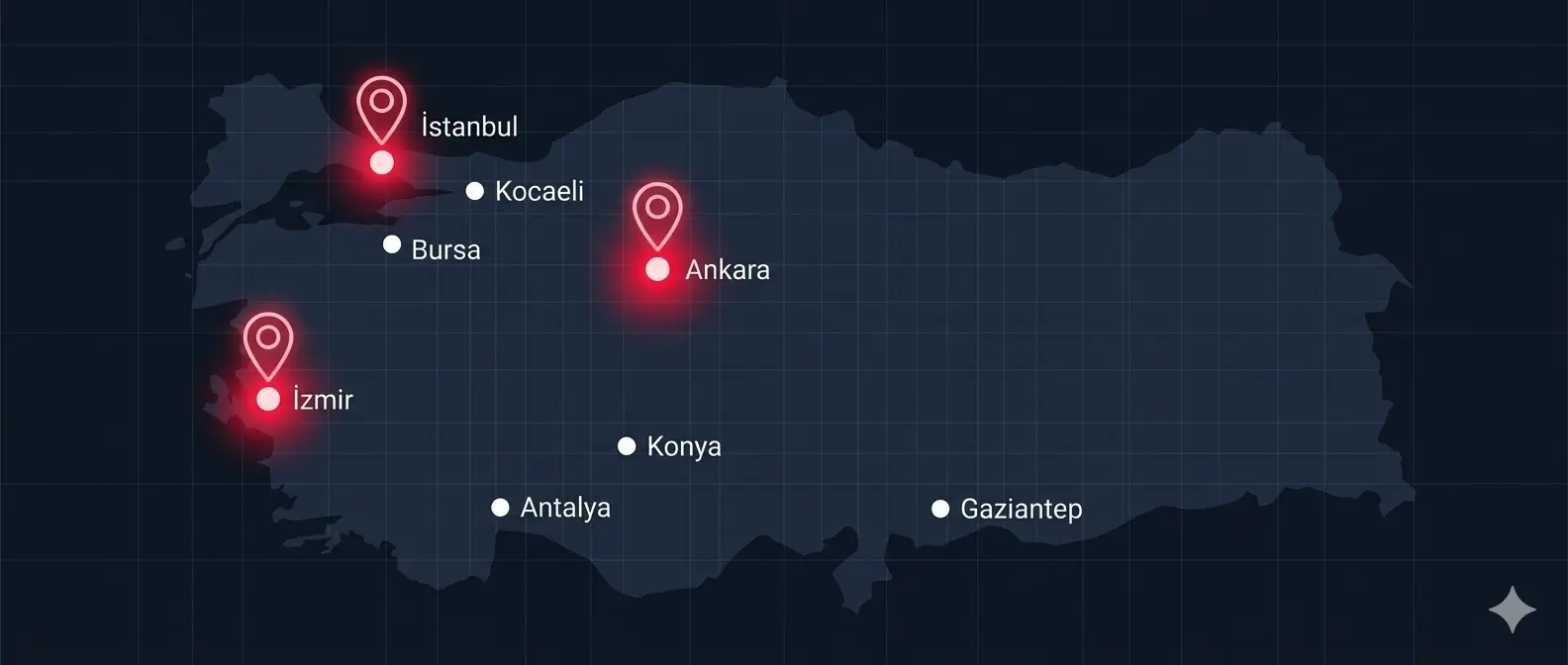 Türkiye genelinde avukat web tasarım ve lokal SEO hizmet kapsamı haritası