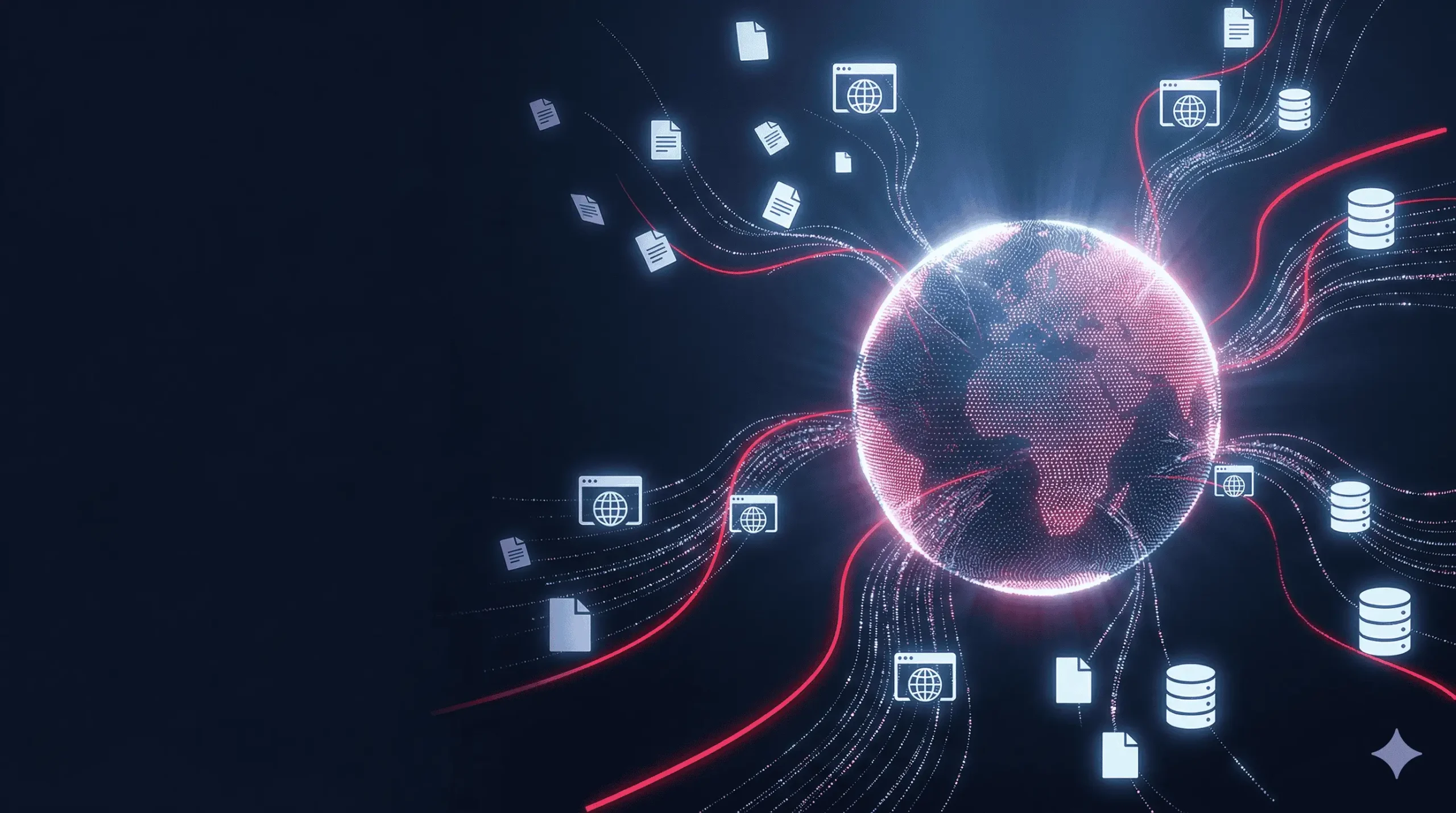 RAG (Retrieval-Augmented Generation) kavramını gösteren yapay zeka veri akışı görseli